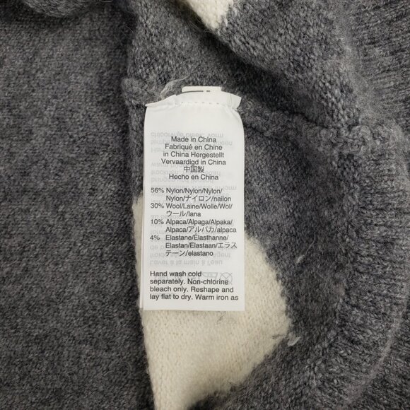Madewell XXS Alpaca Blend Sweater Heather Gray White Hearts Top Wool Womens - Picture 11 of 13